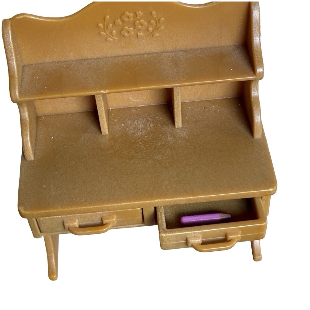 Calico Critters Sylvanian Furniture Lot Desk Pencil Bed Tea Trolly - Picture 4 of 5